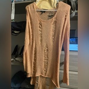 Light weight shredded sweater